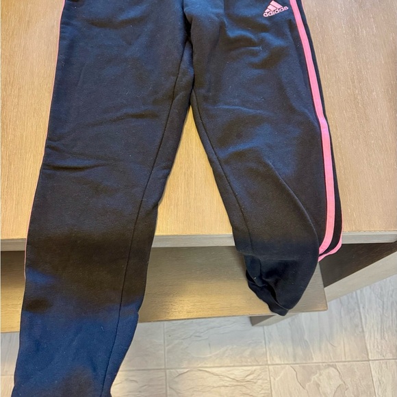 Adidas Black and Pink Sweatpants Athletic Style - Picture 2 of 4